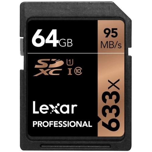 Lexar Professional 633x 64GB SDXC UHS-I Card w/Image Rescue 5 Software
