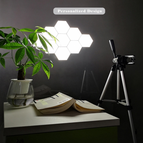 Hexagon Smart LED Touch Switch Wall Light DIY Combination Light With 6 Panels, White for Halloween, Christmas,birthday