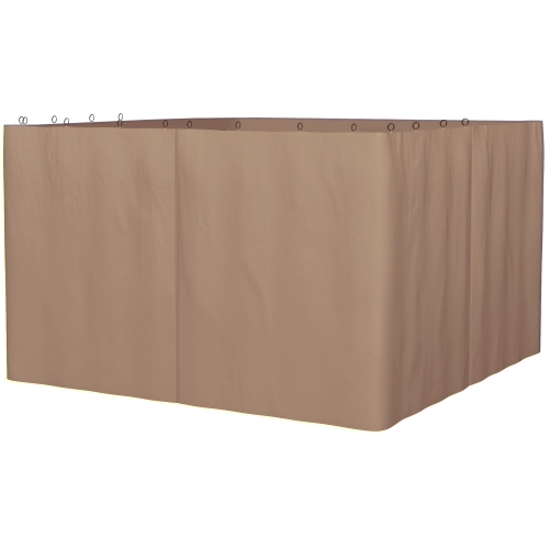 Outsunny Ensemble de parois latérales de gazebo universel avec 4 panneaux, crochets/anneaux en C inclus pour pergolas et cabanas, marron