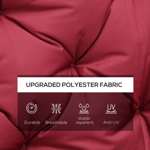 Outsunny Porch Swing Cushion Garden Bench Cushion with Backrest, Non-Slip 3-Seater Soft Pad, Swing Chair Mat Replacement for Indoor and Outdoor,