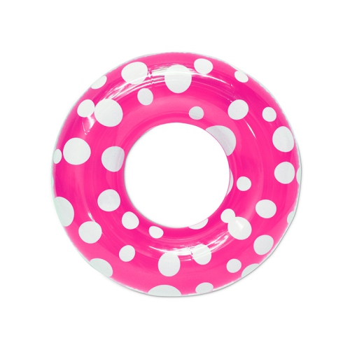 36" Inflatable Pink and White Polka Dot Swimming Pool Inner Tube