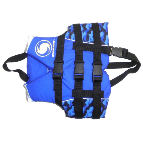 Gilet de sauvetage camouflage bleu et noir pour garçons de 13.25 po - moyen