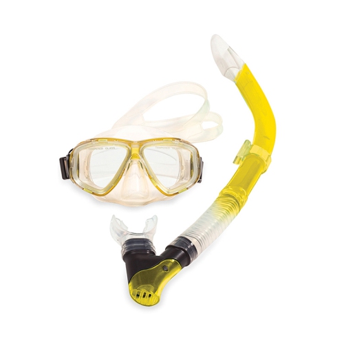 16.75" Yellow and Black Scuba Mask and Snorkel Dive Set