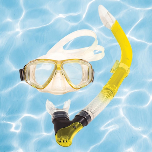 16.75" Yellow and Black Scuba Mask and Snorkel Dive Set
