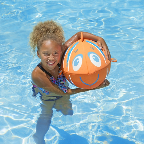 Inflatable Orange and Blue Fish Swimming Pool and Beach Ball, 27-Inch