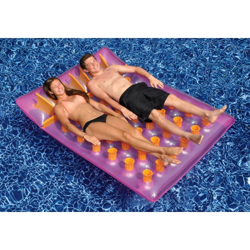 78" Water Sports Purple Two-Person Double Inflatable Swimming Pool Mat Float