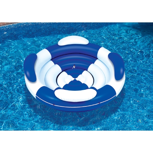 84" Water Sports Inflatable Blue and White Sofa Island Swimming Pool Lounger
