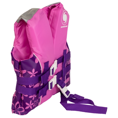 Pink and Purple Swimming Pool Girls Floral Life Jacket Vest - Up to 50lbs