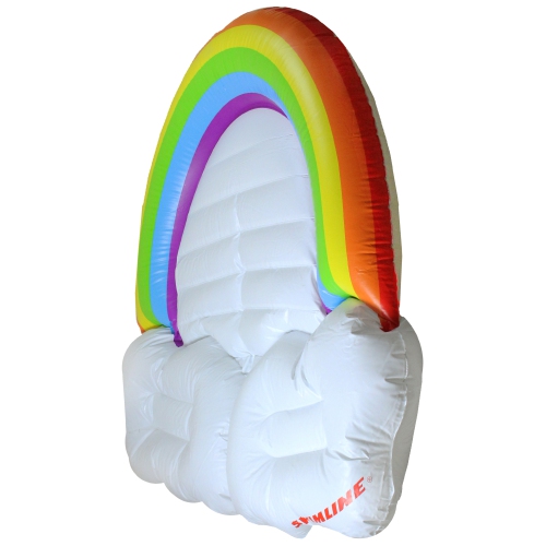 Inflatable Rainbow and Clouds Swimming Pool Float Island, 68-Inch
