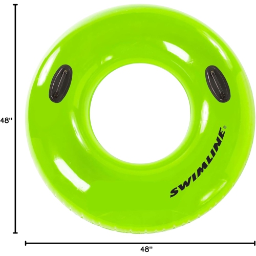 48" Water Sports Inflatable Bright Green Swimming Pool Inner Tube Ring Float