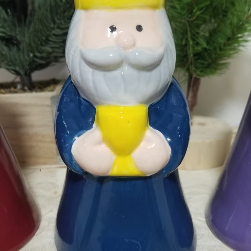 Set of 3 Wise Men Christmas Nativity Taper Candle Holders 6.5"