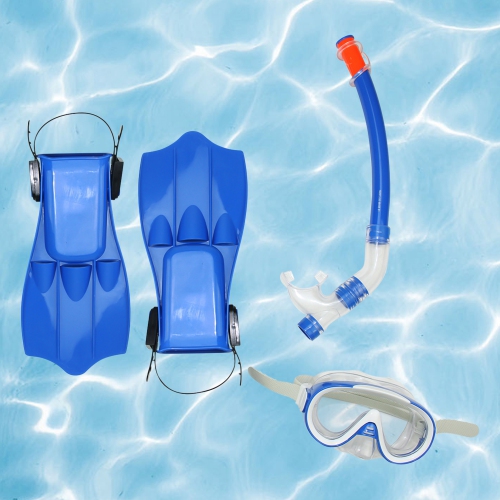 16.5" Blue and Clear Swimming Pool Snorkeling Set - Medium