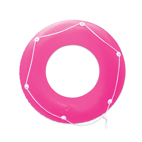 Inflatable Pink Neon Frost Swimming Pool Inner Tube with Perimeter Rope, 47-Inch