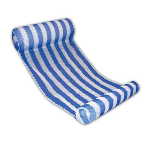 51.75" Blue and White Striped Water Hammock Swimming Pool Lounger