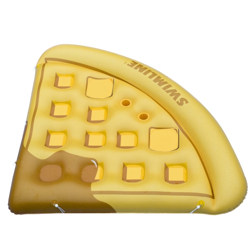 82" Yellow and Brown Waffle Slice Inflatable Swimming Pool Raft