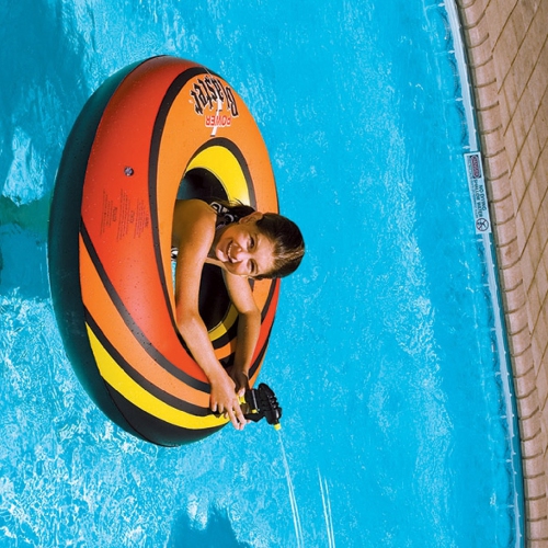 42" Orange and Black Inflatable Power Blaster Swimming Pool Inner Tube