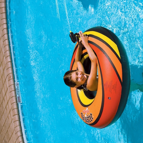 42" Orange and Black Inflatable Power Blaster Swimming Pool Inner Tube