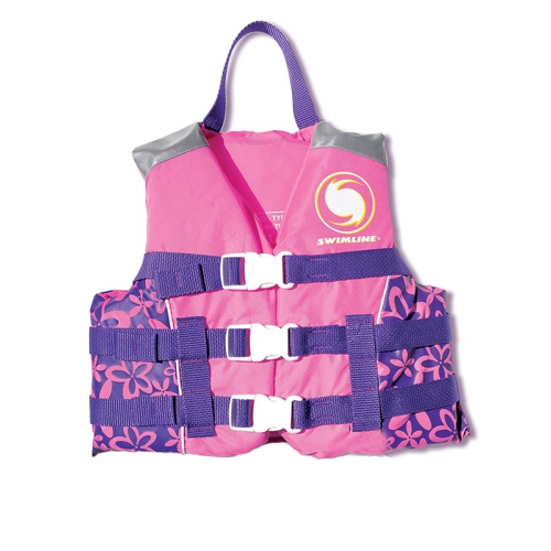 15" Pink and Purple Floral Swimming Pool Vest Life Jacket