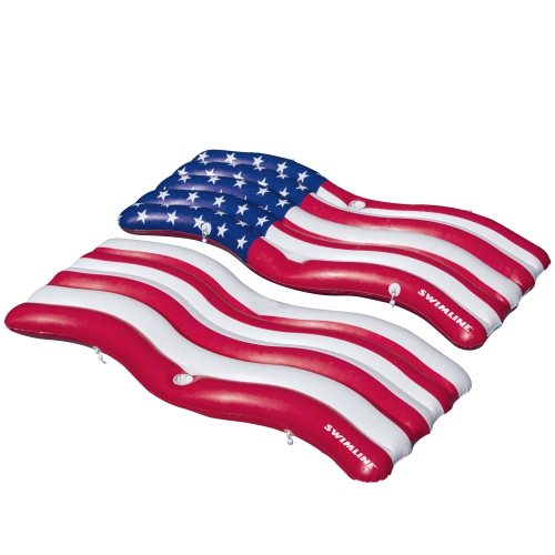 SWIMLINE  72.5" Set Of 2 American Flag Patriotic Swimming Pool Inflatable Floats