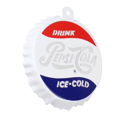 3.25" White and Blue Pepsi-Cola Bottle Cap Logo Cut-Out Christmas Ornament