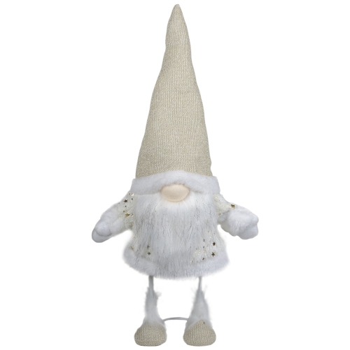 NORTHLIGHT  17" Ivory And Christmas Gnome Tabletop Decoration In Gold