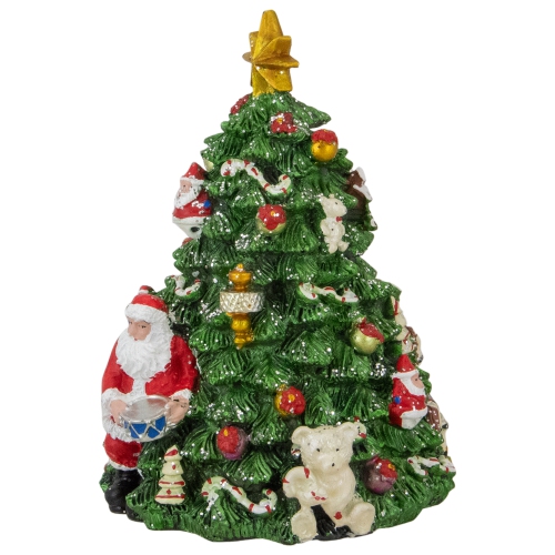 5.5" Santa Christmas Tree Rotating Music Box