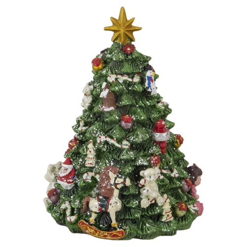 5.5" Santa Christmas Tree Rotating Music Box