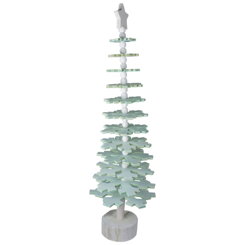 23" Blue Snowflake Cutout Christmas Tree With a Star Table Top Decor