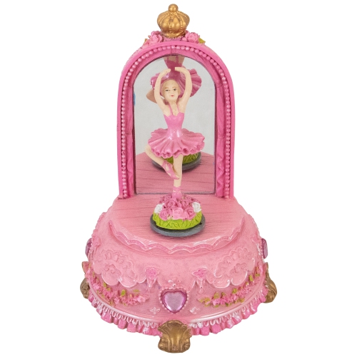 NORTHLIGHT  5.5" Children's Musical Twirling Ballerina Decoration In Pink