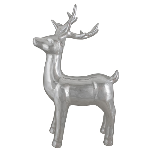 14" Metallic Silver Standing Reindeer Christmas Tabletop Decor