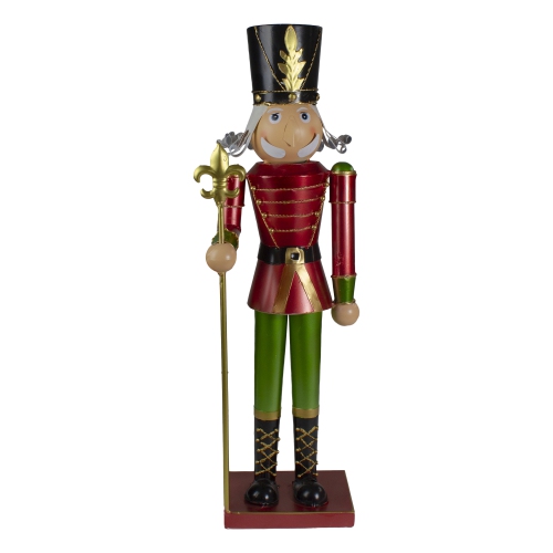 NORTHLIGHT  23.75" And Green Metal Nutcracker Soldier Christmas Decoration In Red
