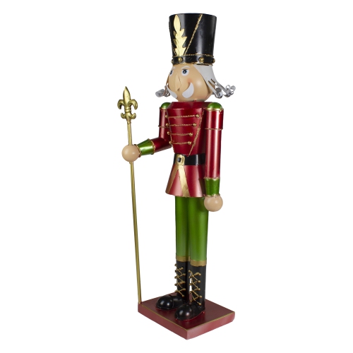 23.75" Red and Green Metal Nutcracker Soldier Christmas Decoration