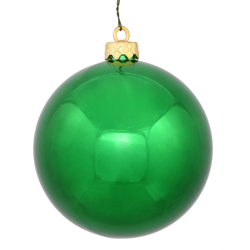 VICKERMAN  Shiny Shatterproof Christmas Ball Ornament 2.75" (70Mm) In Green