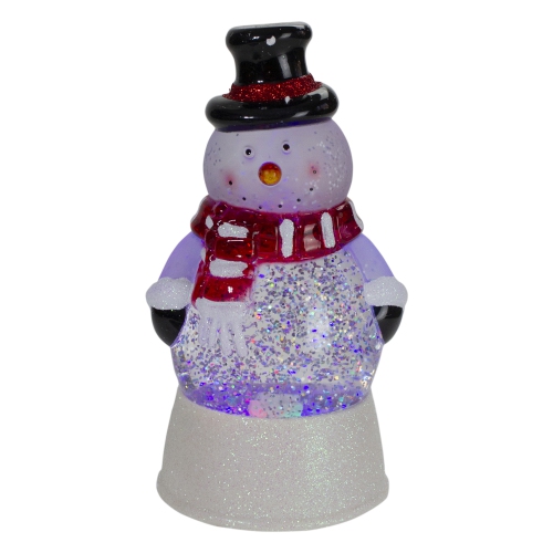 NORTHLIGHT  "7.5"" Led Lighted Color Changing Snowman Christmas Snow Globe"