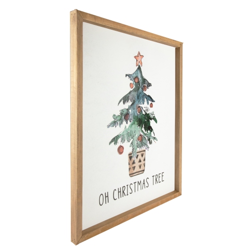 20" Wooden Framed "Oh Christmas Tree" Wall Art Decoration