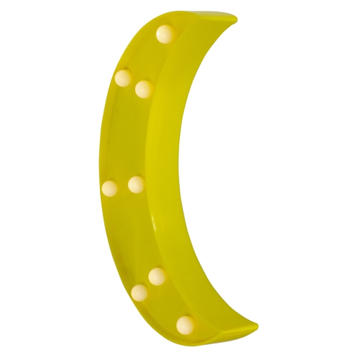 9.5" LED Lighted Yellow Crescent Moon Marquee Wall Sign