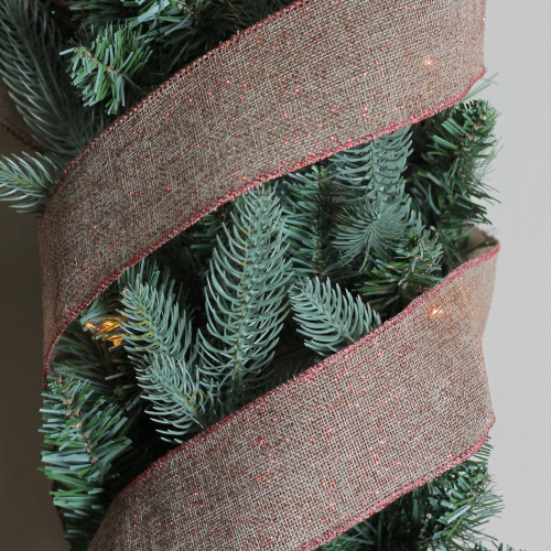 Pack of 12 Beige and Red Trim Wired Christmas Craft Ribbons - 2.5" x 120 Yards