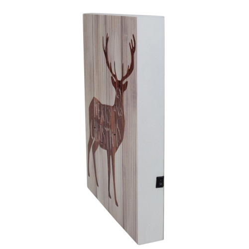 11.75" Brown Reindeer "Merry Christmas" Lighted Wall Plaque