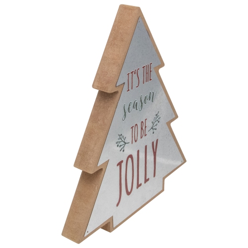 10" Tree Shaped Tis the Season to be Jolly Christmas Sign