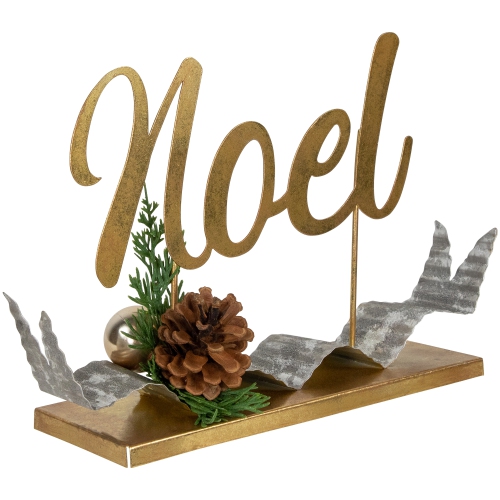 11" Pine and Pine Cone "NOEL" Tabletop Christmas Decor