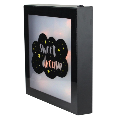 9" Battery Operated LED Lighted “Sweet Dream" Cloud Framed Night Light Box