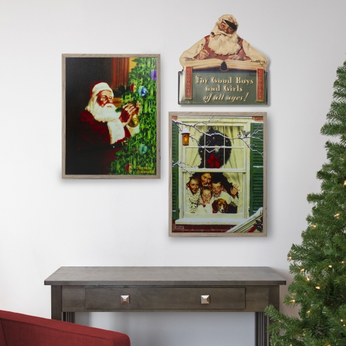 12.5" Norman Rockwell 'No Christmas Problem Now' Tin Wall Art