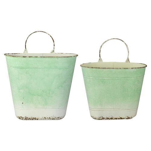 RAZ  Set Of 2 Ombre Decorative Wall Decor 13.75" In Green