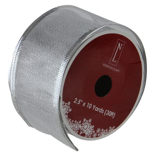 Pack of 12 Gray and Silver Wired Christmas Craft Ribbons 2.5" x 120 Yards