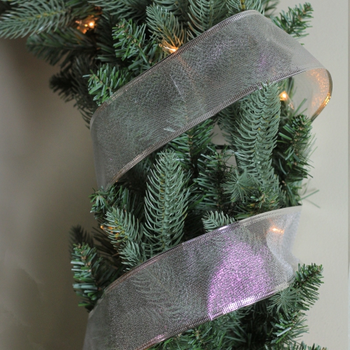 Pack of 12 Gray and Silver Wired Christmas Craft Ribbons 2.5" x 120 Yards