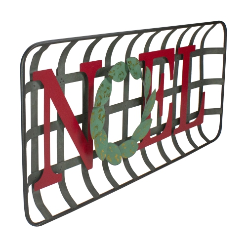 30" Red and Green "NOEL" Rustic Tobacco Basket Christmas Wall Decor