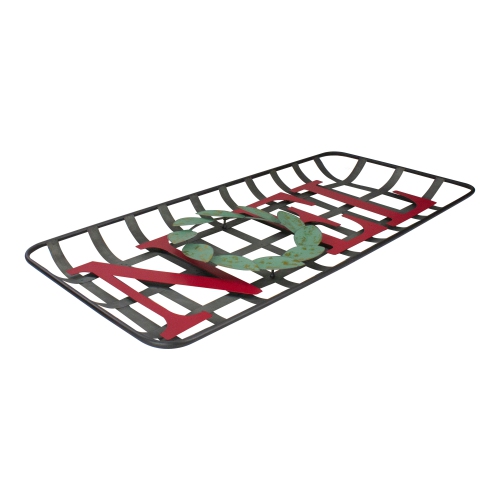30" Red and Green "NOEL" Rustic Tobacco Basket Christmas Wall Decor