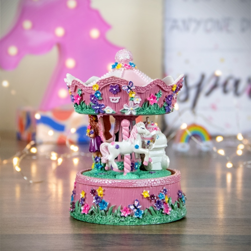 6.5" Children's Rotating Magical Fairy Musical Carousel