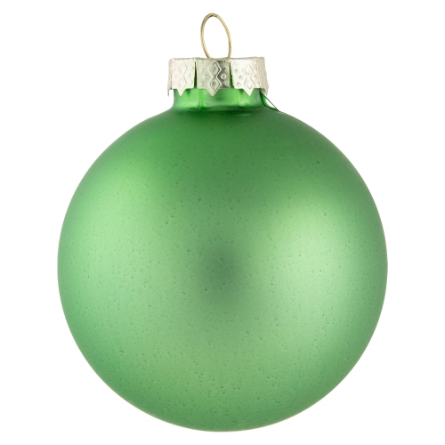 9ct Grass Green Finish Glass Christmas Ball Ornaments 2.5"
