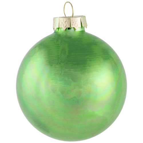 9ct Grass Green Finish Glass Christmas Ball Ornaments 2.5"